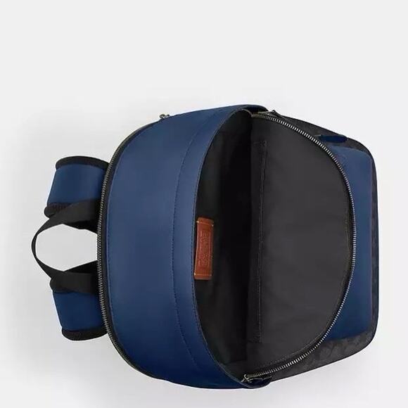 NWT Coach West Backpack In Colorblock Signature Canvas CAX44 Deep Blue - Picture 8 of 9